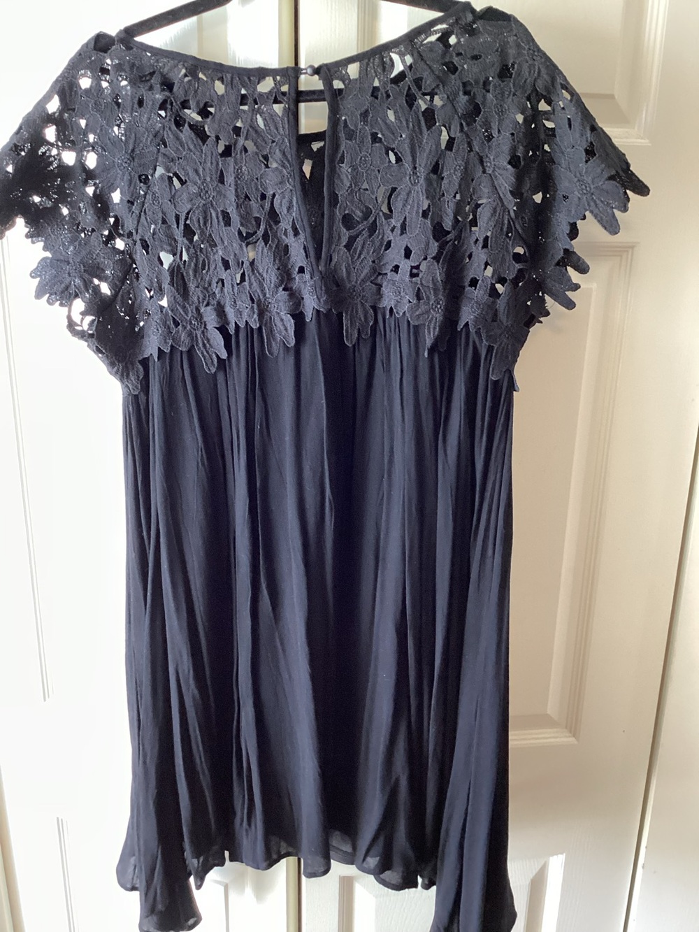 My Story Black Crochet Lace Top